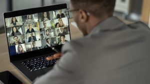 Talking And Working On Video Calling