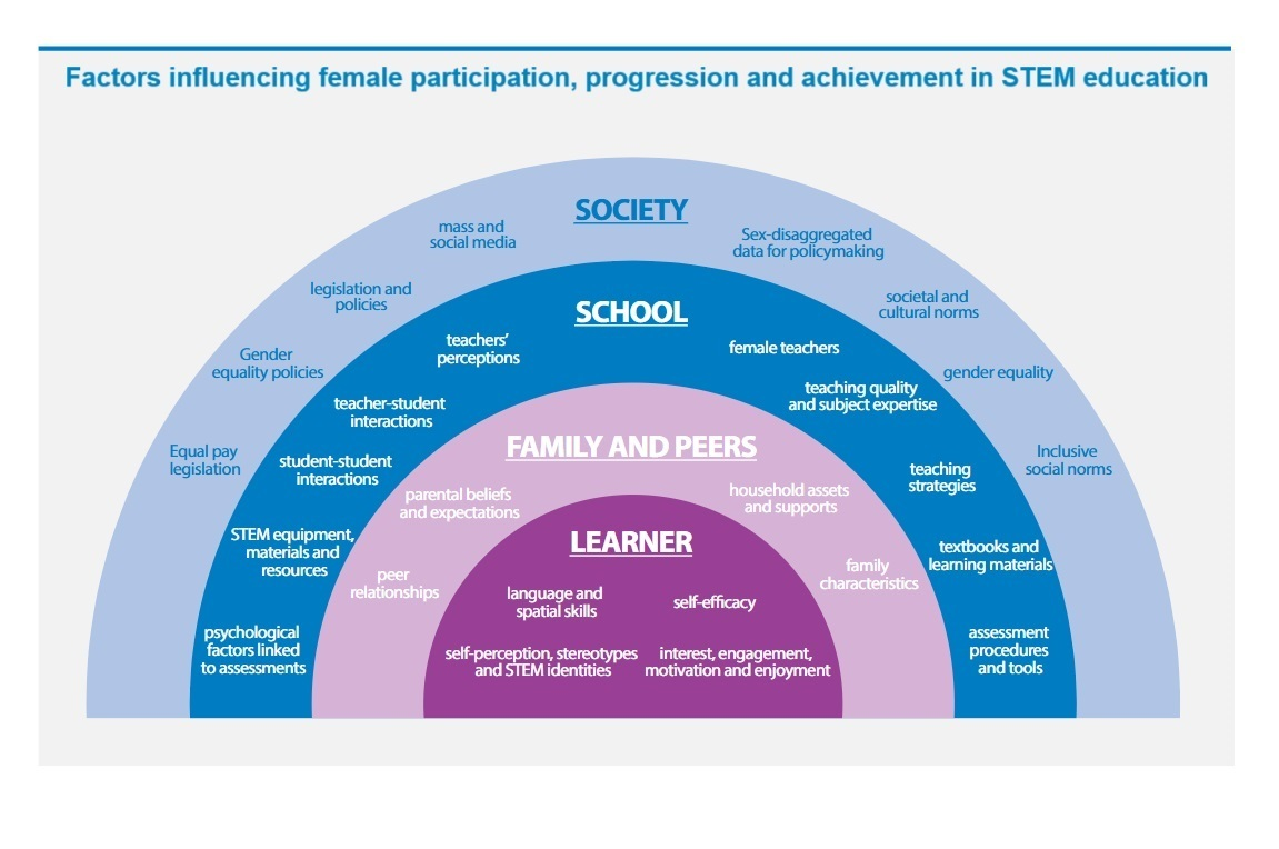 <div>Cracking the code: Girls’ and women’s education in science, technology, engineering and mathematics (STEM). United Nations Educational, Scientific and Cultural Organization (UNESCO), 2017.</div>